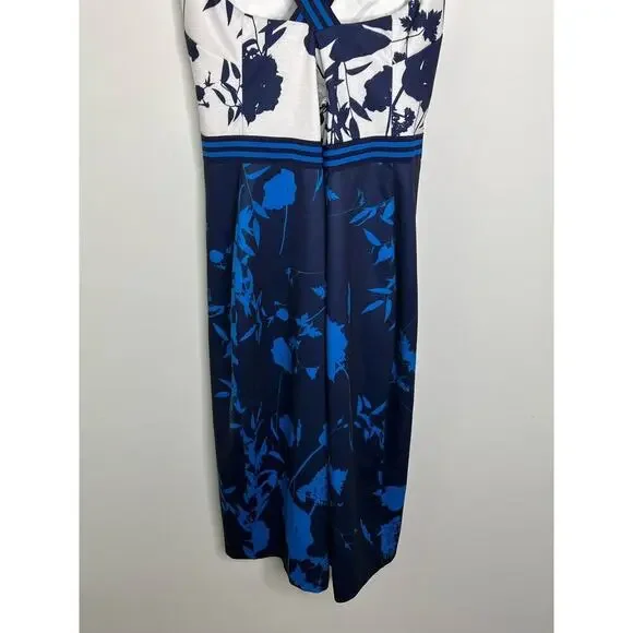 Ted Baker London Tilliai Bluebell V-Neck Bodycon Dress Dark Blue Size 3 Medium - Picture 8 of 10